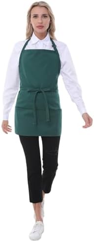 Chef Aprons for Women with 3 Pockets, Kitchen Work Apron for Cooking, Cotton - Image 5