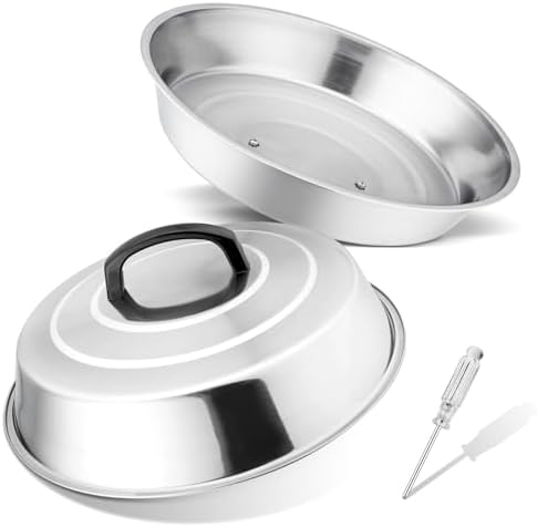 Leonyo 12IN Stainless Steel Griddle Basting Cover Melting Dome, 2 Pack by Leonyo