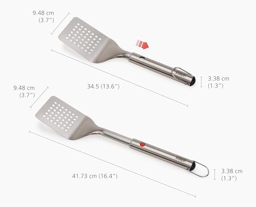 Joseph Joseph GrillOut Stainless Steel BBQ Turner, Slotted Head, Retractable - Image 5