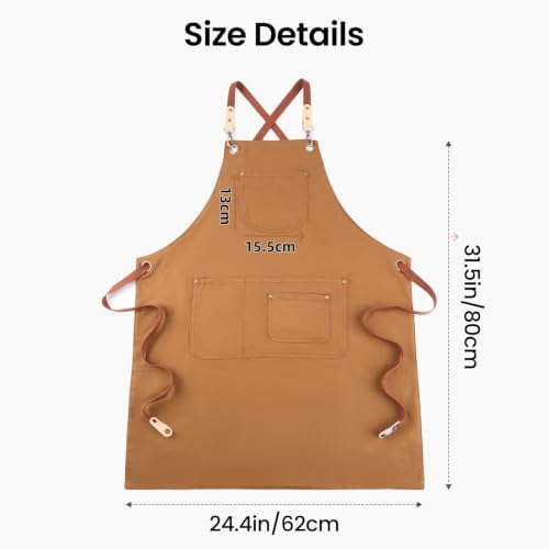 Double Sided Cross Back Chef Apron - Image 3