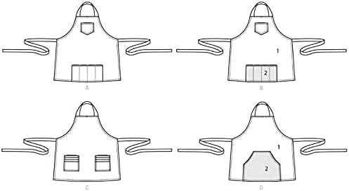 Simplicity S9302 BBQ Apron Sewing Pattern, Men's & Women's Adjustable Aprons - Image 6