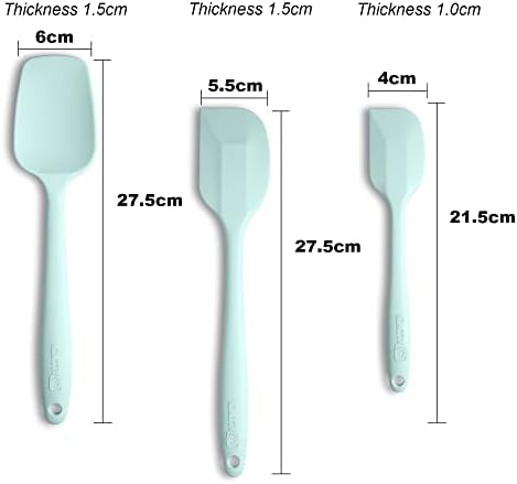 3-Piece Silicone Spatula Set, 600°F Heat Resistant, Macaron Navy - Image 2