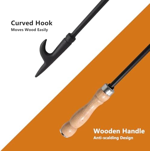 himaly 32" Fireplace Fire Pit Poker Stick & 26" Tongs Heavy Duty Tool Set - Image 3
