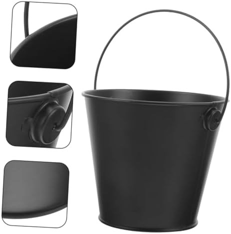 2pcs Black Tinplate Grease Catch Bucket - Image 2