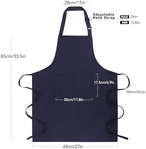 Large Chef Apron for Men and Women, Cooking Kitchen Aprons - Image 2
