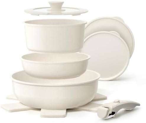 YASHE 9Pcs Granite Nonstick Pots and Pans Set, Oven Safe by YASHE