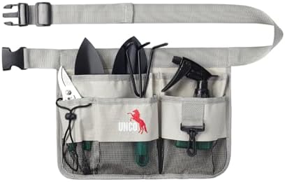 UNCO- Adjustable Gardening Belt, Light Gray, 7 Pockets, Wear Resistant by Unco