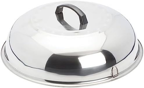 Winco 15 3/8" Black Stainless Steel Wok Cover by Winco