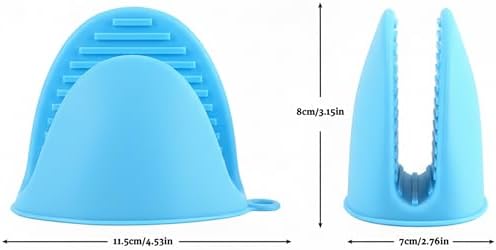 1 Pair Blue, Mini Silicone Oven Gloves, Mini Finger Protector Pot Holder - Image 2