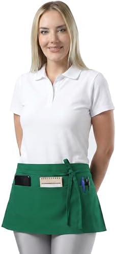 TOSHE Waist Apron 3 Pockets Waterdrop Resistant Cotton Server by TOSHE