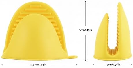 1 Pair Yellow, Mini Silicone Oven Gloves, Mini Finger Protector Pot Holder - Image 2