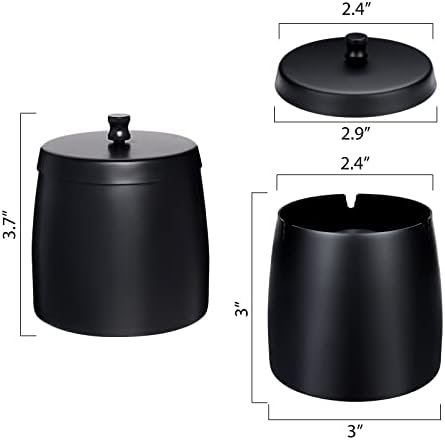 Solid Ashtray with Lid Smell Proof, Smokeless Ashtray - Image 2