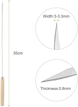 HARFINGTON 6pcs Metal Kebob Skewers 13" 3.3mmx0.8mm Stainless Steel Flat Sticks - Image 2
