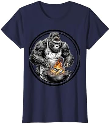 Gorilla Grill Master Apron BBQ Illustration T-Shirt by Mademark
