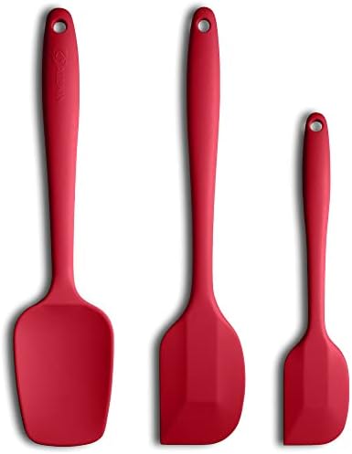 3-Piece Silicone Spatula Set, 600°F Heat Resistant, Wine Red by ALLWIN-HOUSEWARE