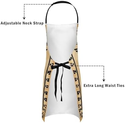 jejeloiu Western Aztec Apron for Women Men 26"x31" Southwestern Chef Cooking - Image 5