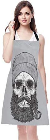 EKOBLA Skull Aprons Sailor Sea Captain Hipster Pipe Beard Skeleton Man Dead - Image 2