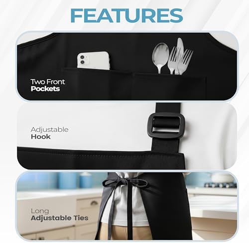Utopia Kitchen Bib Aprons 4 Pack Adjustable - Image 4