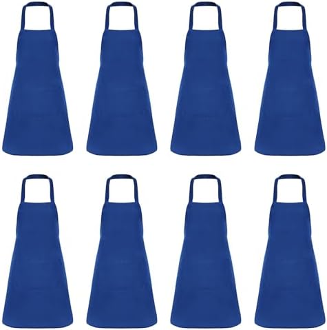 Fengek 8 Pcs Bib Apron for Unisex Colorful Kitchen Apron Bulk by Fengek