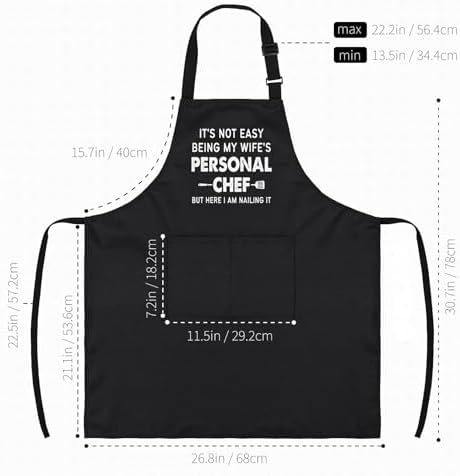 Leebbsin Funny Husband Apron, Wife's Personal Chef Cooking Gifts - Image 4
