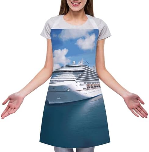 Cruise Ships Bib Apron with 2 Pockets - Image 3