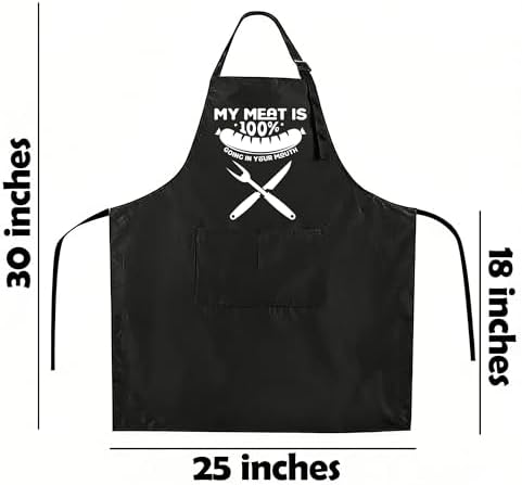 Funny Black Apron with Pockets for Man, Father in Law, Chef Daddy Women - Image 2