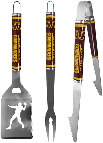 Siskiyou Sports NFL Washington Commanders 3 pc Steel BBQ Tool Set, One Size by Siskiyou