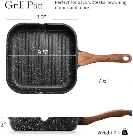 ESLITE LIFE Nonstick Grill Pan for Stove Tops, Versatile Griddle - Image 2