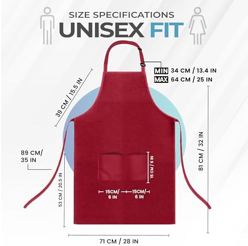 Utopia Kitchen Bib Aprons 4 Pack Adjustable - Image 2