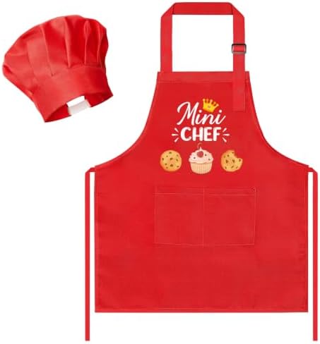 R HORSE 2 Pieces Kid Apron and Chef Hat Set, Dress up Pretend Play Toy by RHORSE