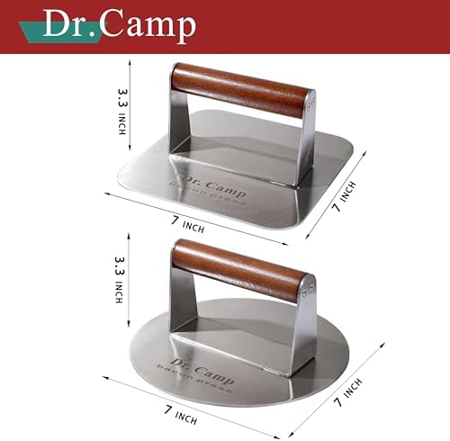 Dr.Camp 2 Pack Stainless Steel Burger Press - Image 2