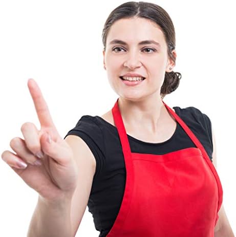 16 Pack Red Bib Plain Aprons Bulk - Image 6