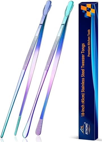JETKONG 2 Pcs 18 Inch Stainless Steel Grill Tongs Heavy Duty Giant Tweezer Tongs by JETKONG