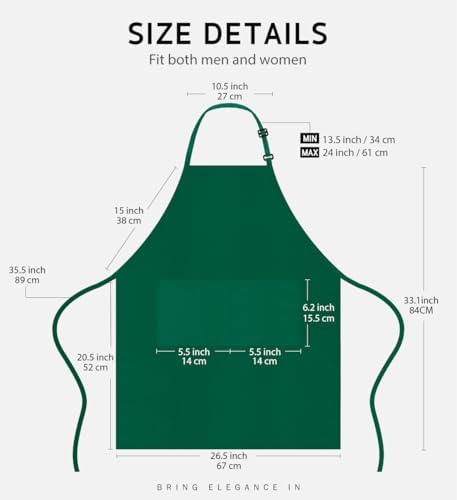Syntus Apron for Men Women, Adjustable Cooking Kitchen Apron - Image 2