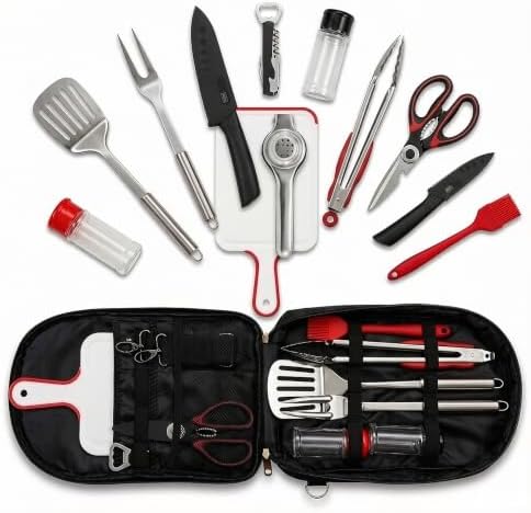 12 Pcs Camping Cooking Utensil Set, Camp Kitchen Set by LEEKEWAY