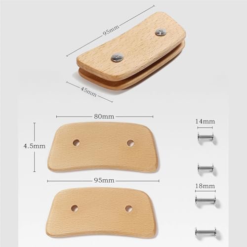 Pot Lid Knob 2pairs Solid Wood Barbecue Pan Heat Resistant Insulated Grip - Image 2