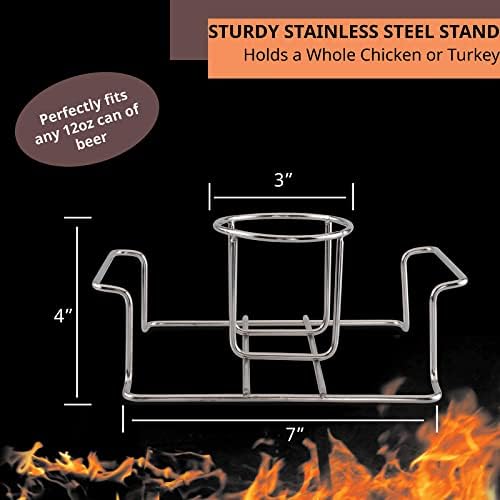 Beer Can Chicken Holder for Grill and Smoker, Premium Grade Stainless Steel - Image 3