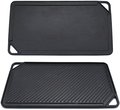 GasSaf Cast Iron Reversible Griddle, Double Sided Grill Pan Perfect by GasSaf