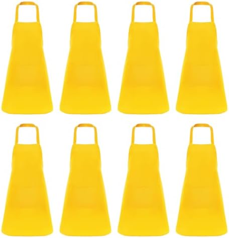 8 Pcs Bib Apron for Unisex Colorful Kitchen Apron Bulk by Fengek