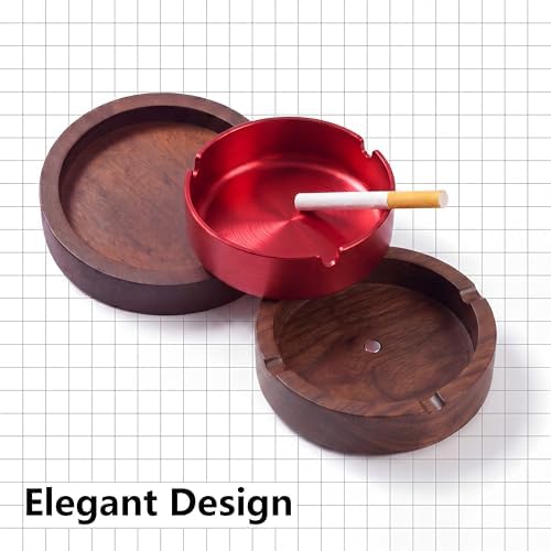 Ashtray with Lid, Solid Brown-Red - Image 5