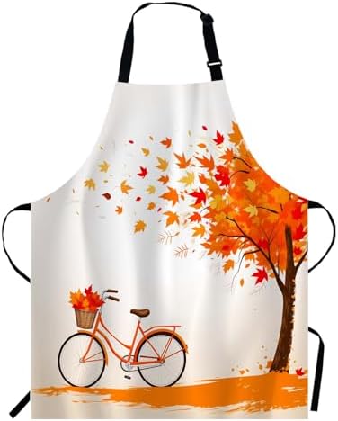 WONDERTIFY Autumn Tree Bicycle Apron, Aged Old Bike and Fall Tree Fall Season by WONDERTIFY