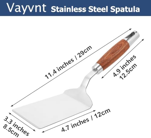 Vayvnt Metal Spatula for Kitchen Use, Stainless Steel Spatula Turner - Image 2