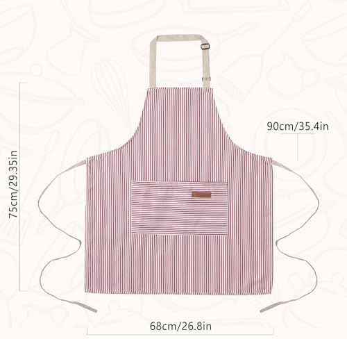 2 Pack Cooking Aprons Adjustable Bib Apron - Image 4