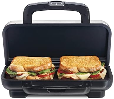 Proctor Silex Deluxe Hot Sandwich Maker, Nonstick Plates, Stainless Steel & 4 - Image 2