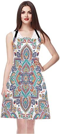 EKOBLA Bohemian Aprons Floral Paisley Medallion Pattern Retro Ethnic Mandala - Image 3