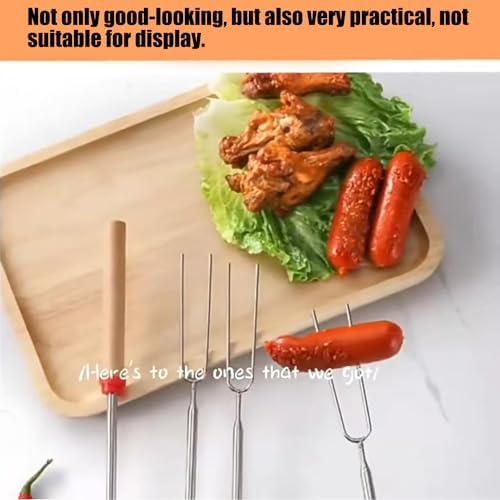 5 PCS Stainless Steel Marshmallow Roasting Sticksfor, 32Inch Long Kitchen - Image 5