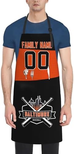 City Custom Name And Number Aprons, Kitchen Aprons, Work Utility Aprons - Image 2