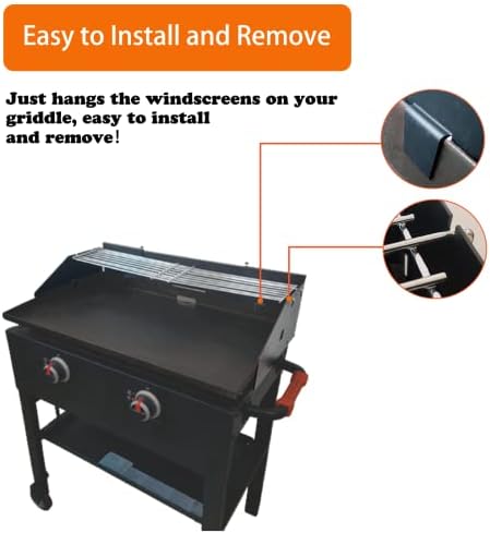Adjustable Wind Screen and Griddle Warming Rack Set Fit - Image 6