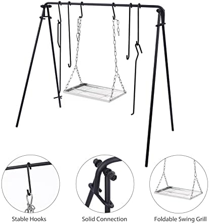 REDCAMP Swing Campfire Grill Stand - Image 4