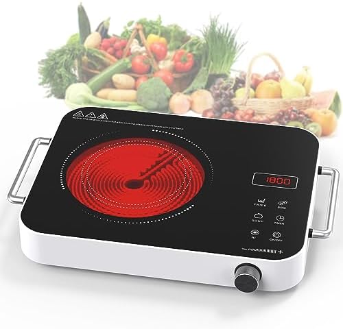 GIHETKUT Single Burner Electric Cooktop, 1800W 110V Electric Stove Top by GIHETKUT
